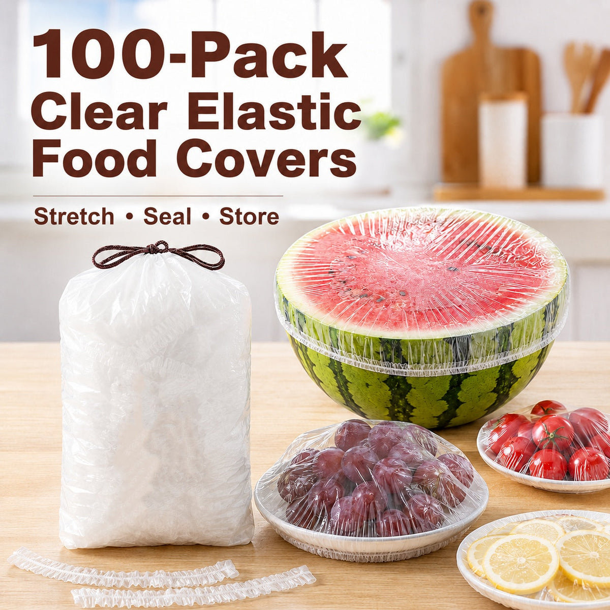 🔥Disposable food covers made from food-grade, stretchy plastic for bowls and plate