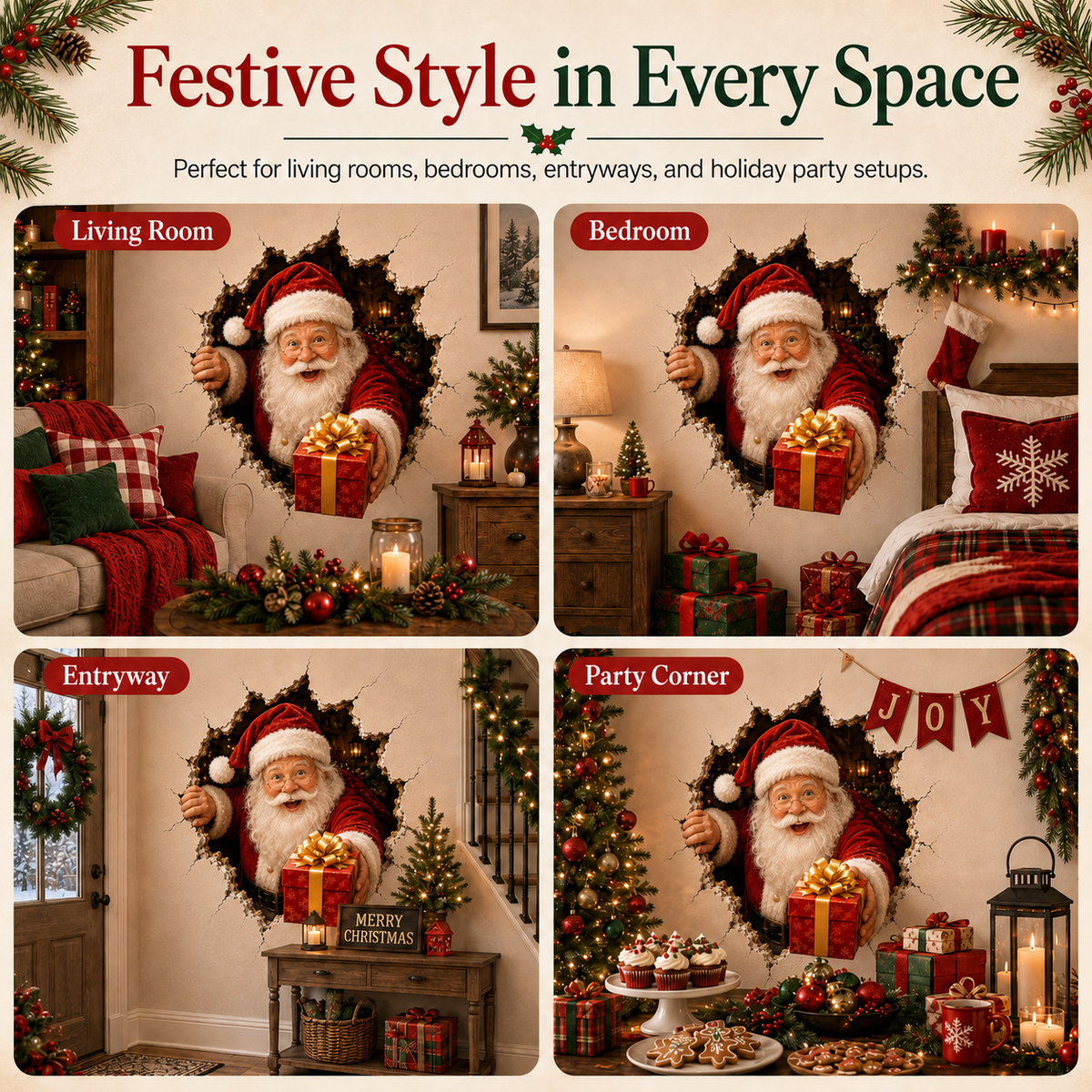 🔥Last Day 50% OFF 🔥Christmas Breaking Through the Wall Decal