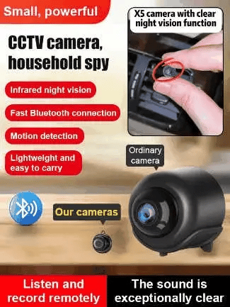 📸  1080P Mini Wireless Camera Coin-sized, install anywhere, remote real-time monitoring via smartphone.
