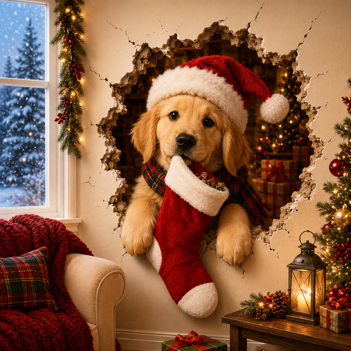 🔥Last Day 50% OFF 🔥Christmas Breaking Through the Wall Decal