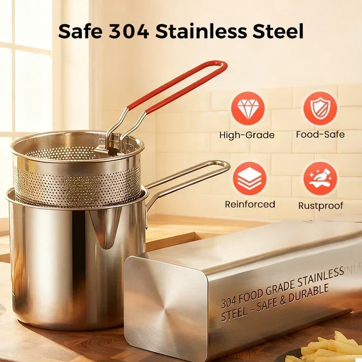 🔥 HOT SALE 50% OFF! 🍳 304 Stainless Steel Multifunctional Fryer – Deep Fry, Pan Fry, Boil & Stew in One Pot ✨