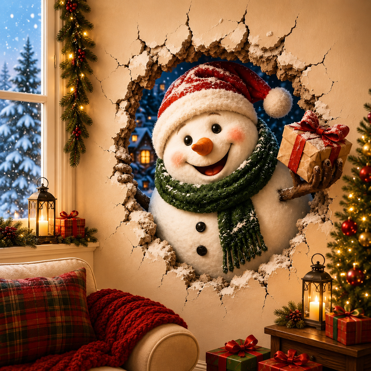 🔥Last Day 50% OFF 🔥Christmas Breaking Through the Wall Decal