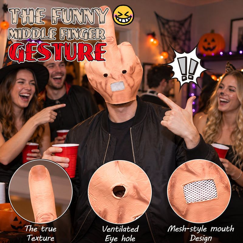 🖕 The giant middle-finger mask that steals the sho