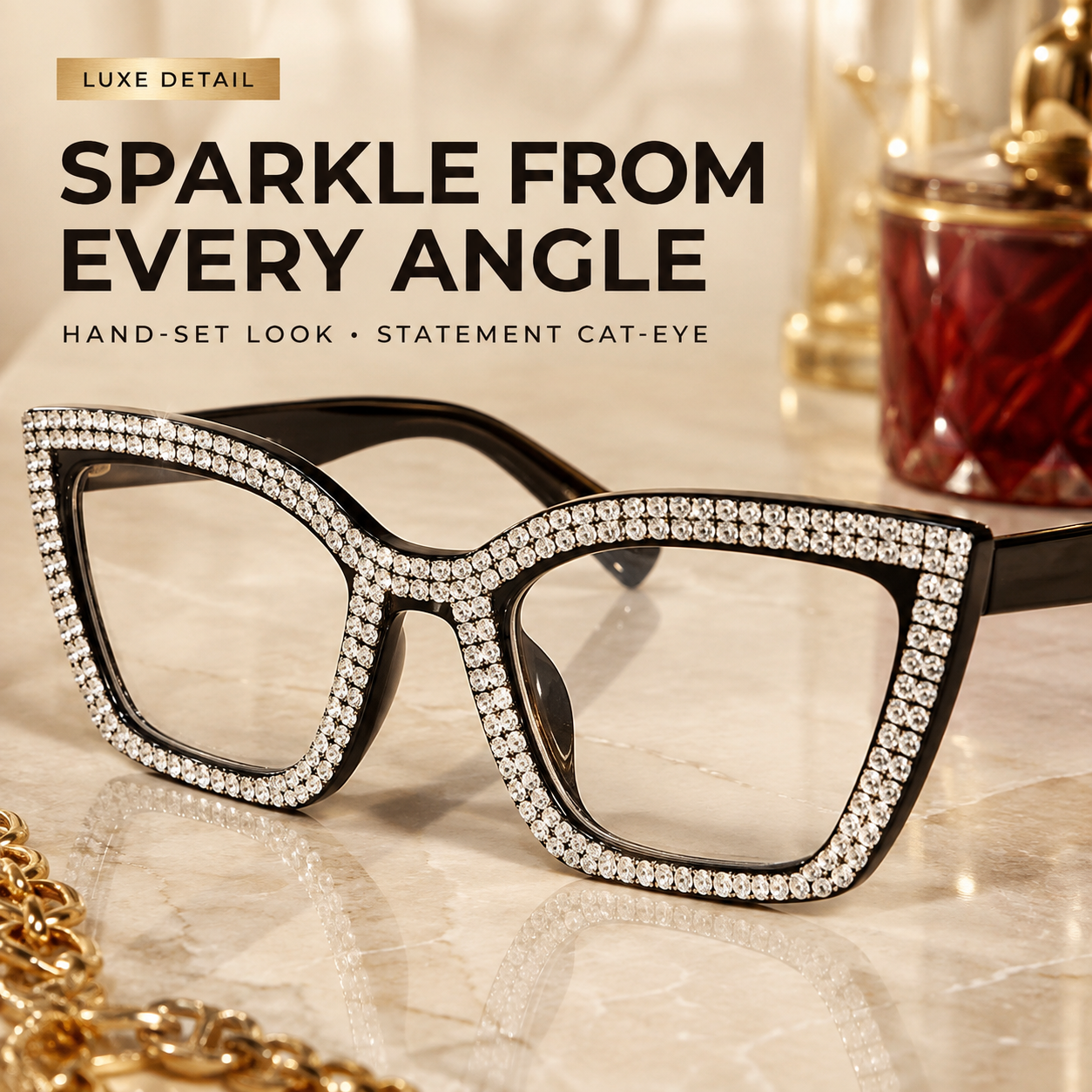 Cat-eye reading glasses with blue light protection
