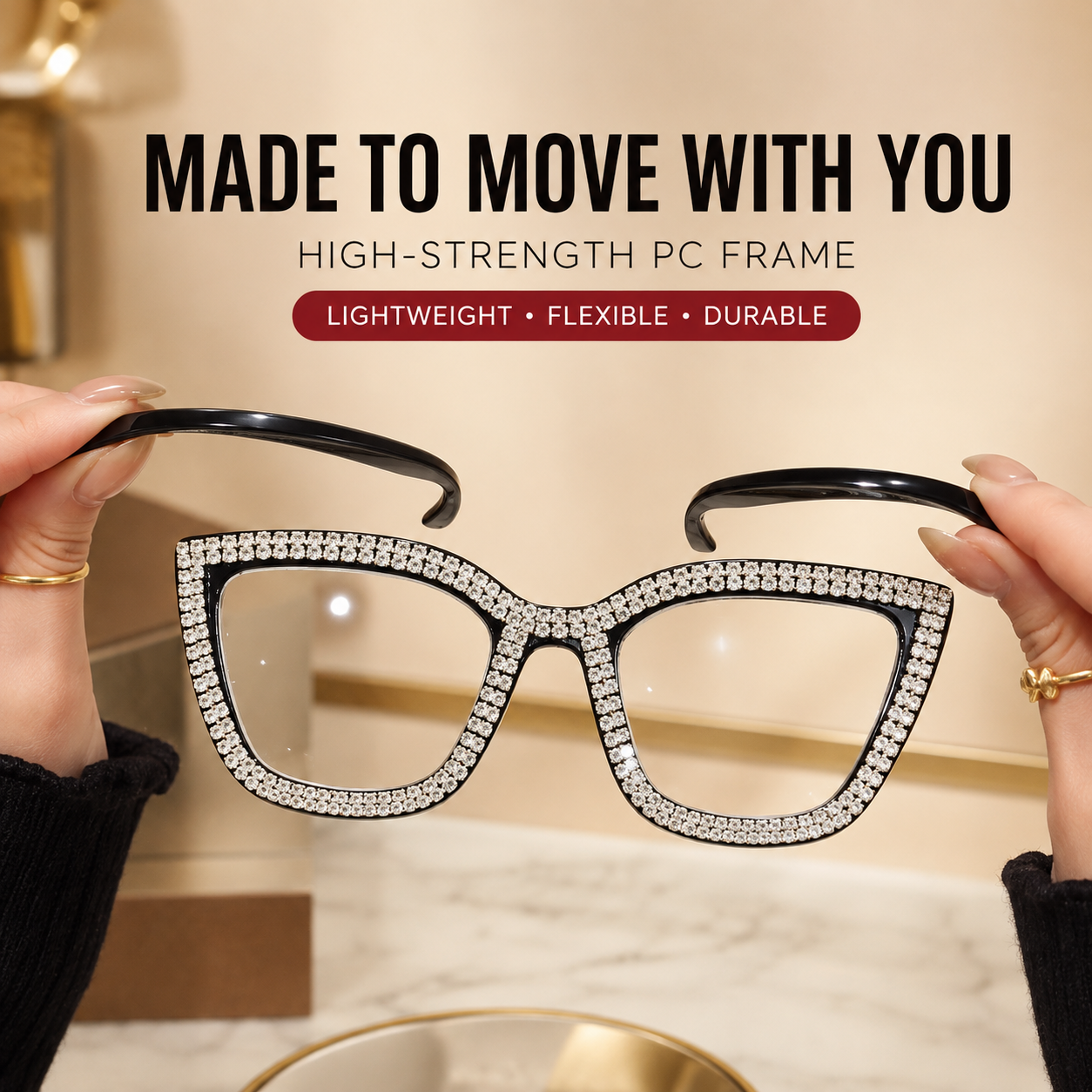 Cat-eye reading glasses with blue light protection