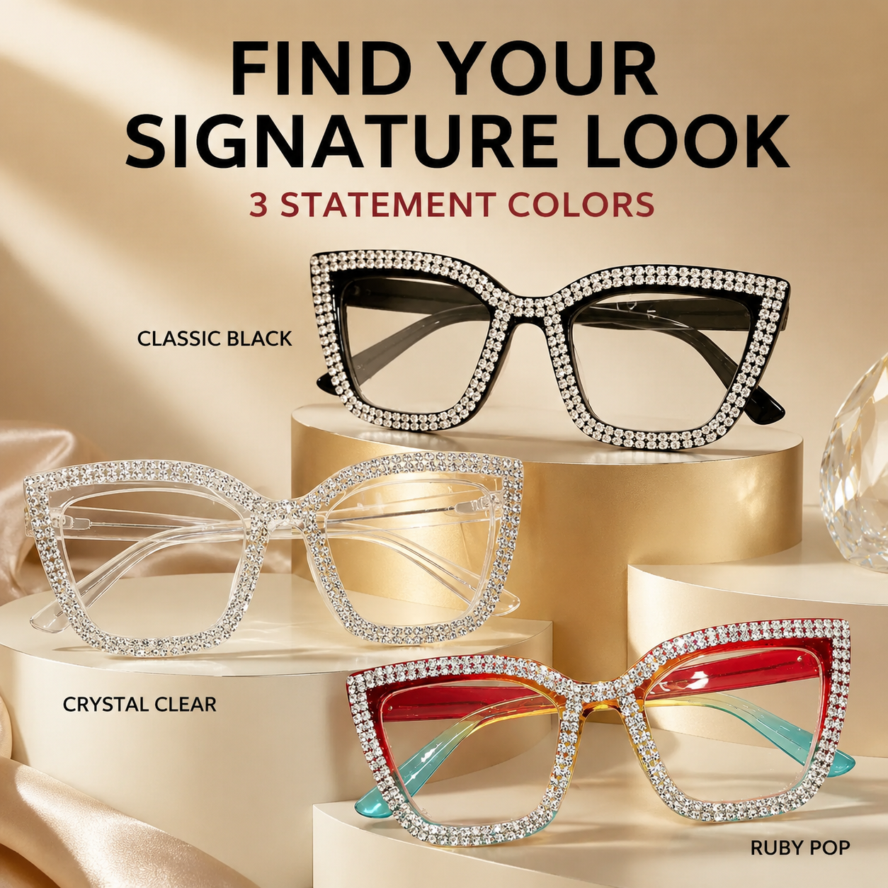 Cat-eye reading glasses with blue light protection