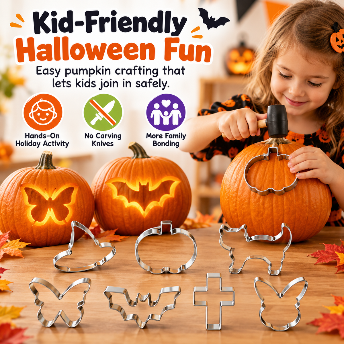 PumpkinTap™ Halloween Pattern Punch Mold Set