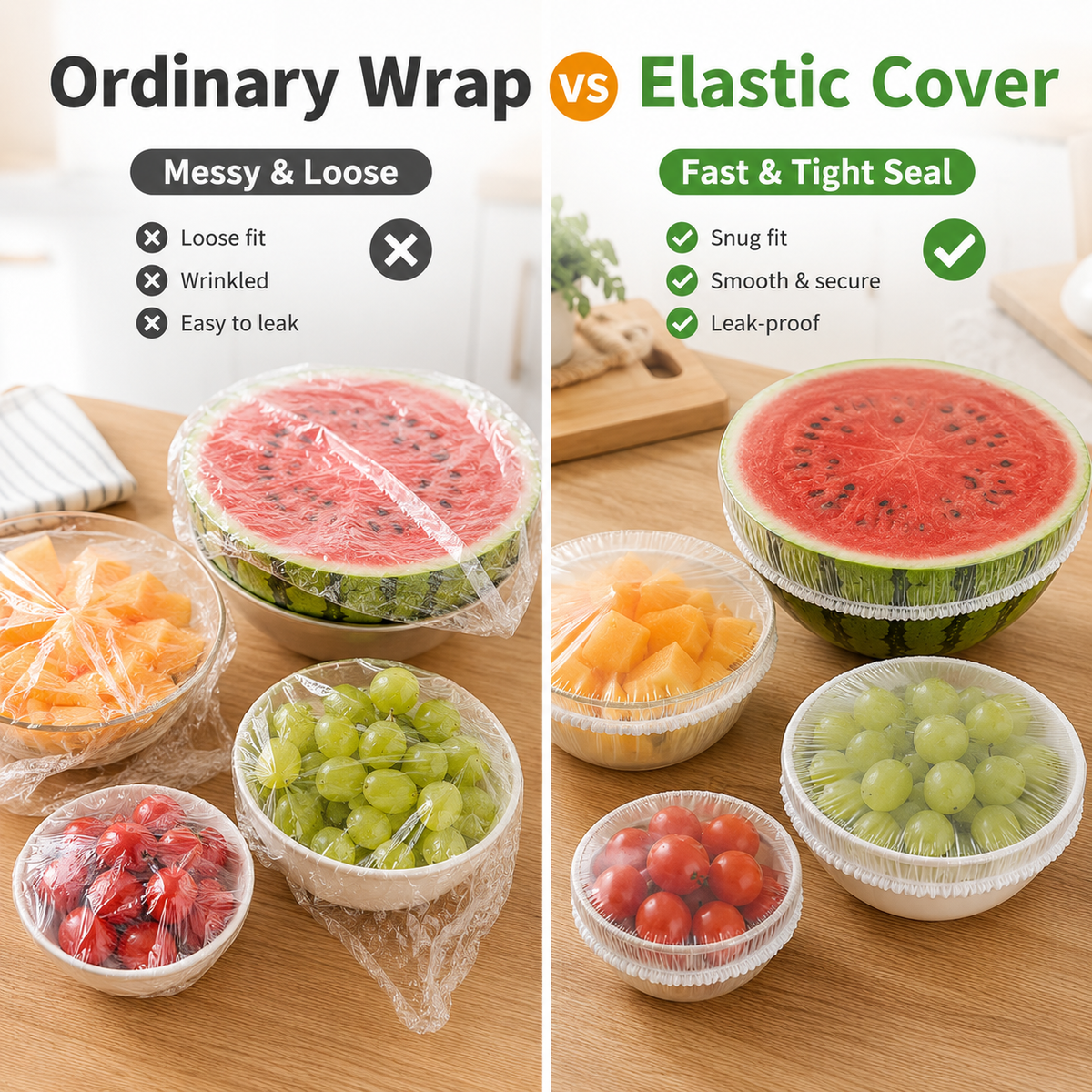 🔥Disposable food covers made from food-grade, stretchy plastic for bowls and plate