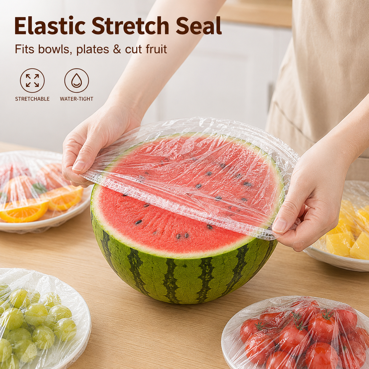 🔥Disposable food covers made from food-grade, stretchy plastic for bowls and plate