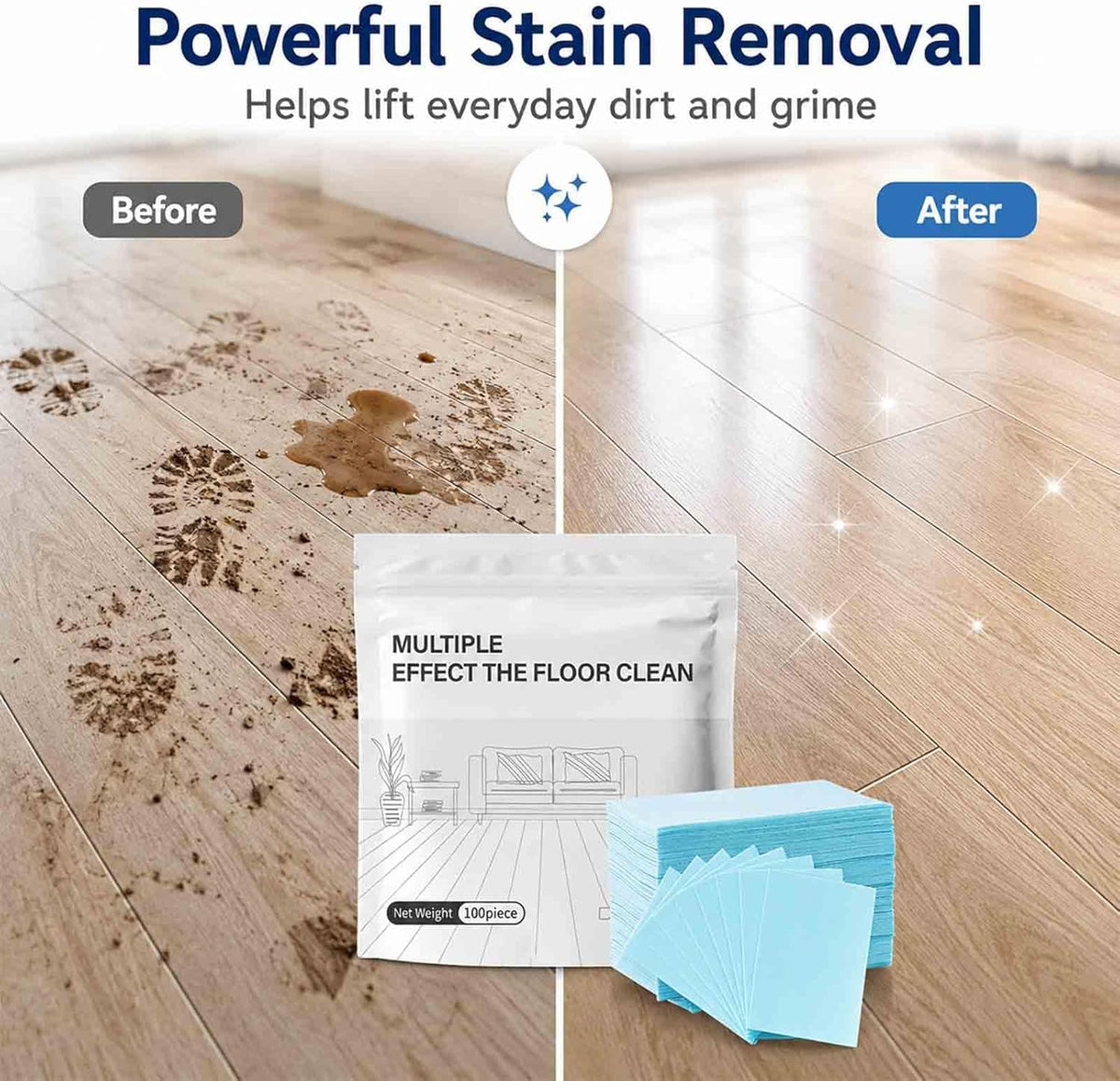 🧹 Multi-Surface Deep Cleaning Sheets (100 PCS) ✨ Powerful Stain Removal for Kitchen, Bathroom & More