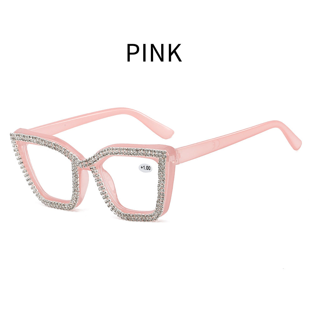 Cat-eye reading glasses with blue light protection