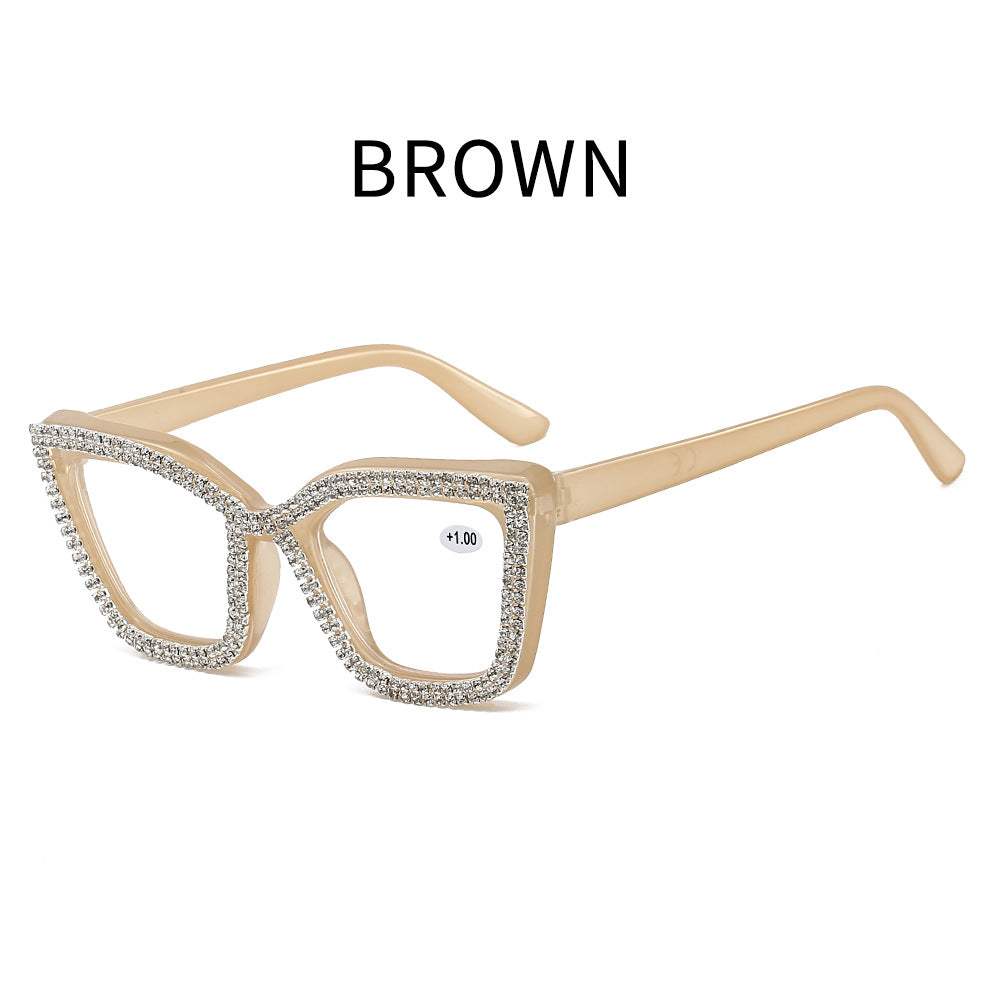 Cat-eye reading glasses with blue light protection