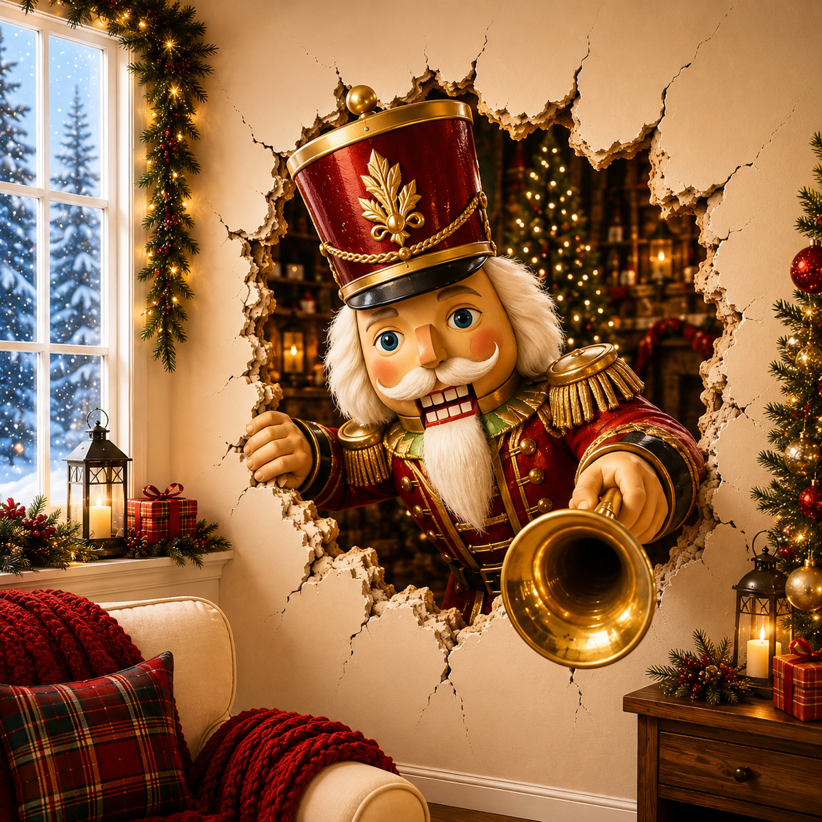 🔥Last Day 50% OFF 🔥Christmas Breaking Through the Wall Decal