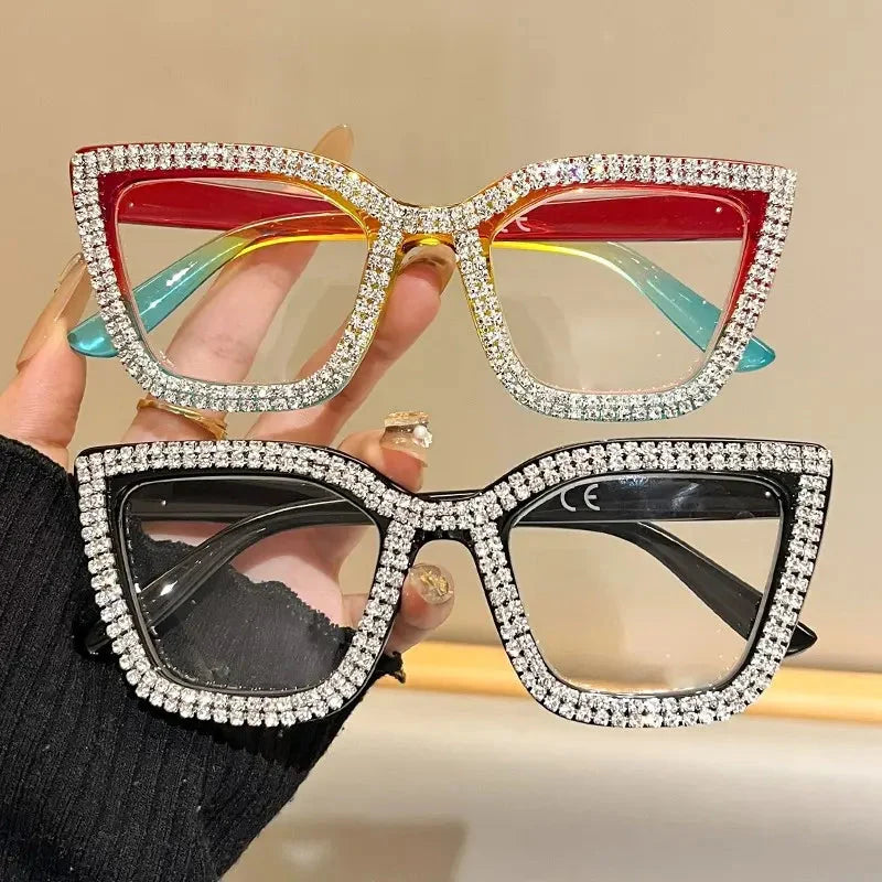 Cat-eye reading glasses with blue light protection