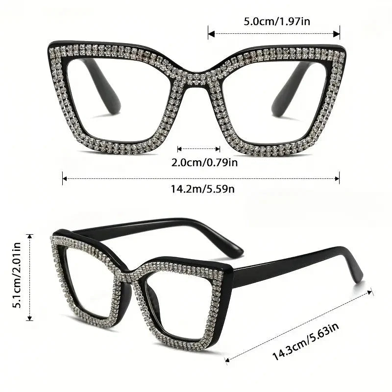 Cat-eye reading glasses with blue light protection