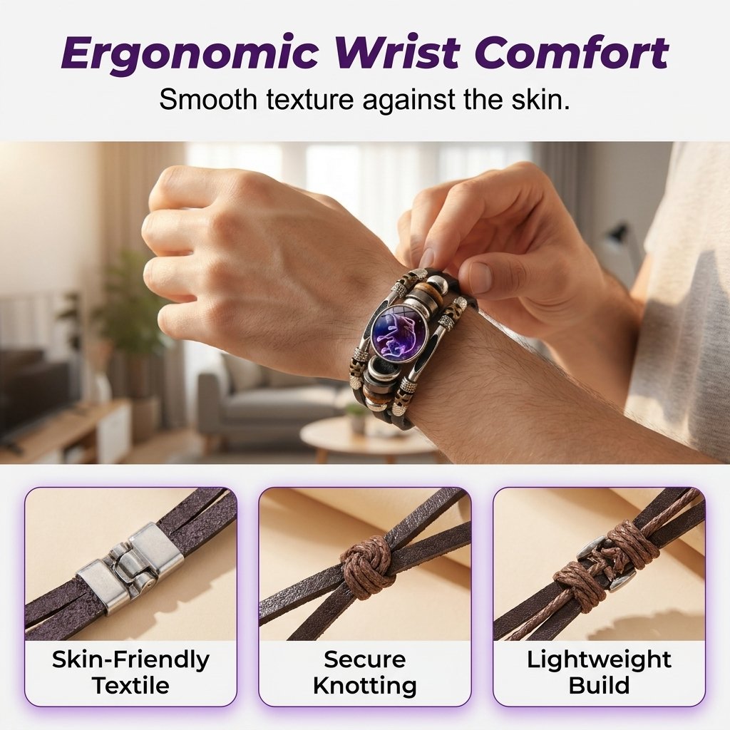 💥Buy one, get one free☪️Glow-in-the-dark zodiac sign leather wristbands for men and women