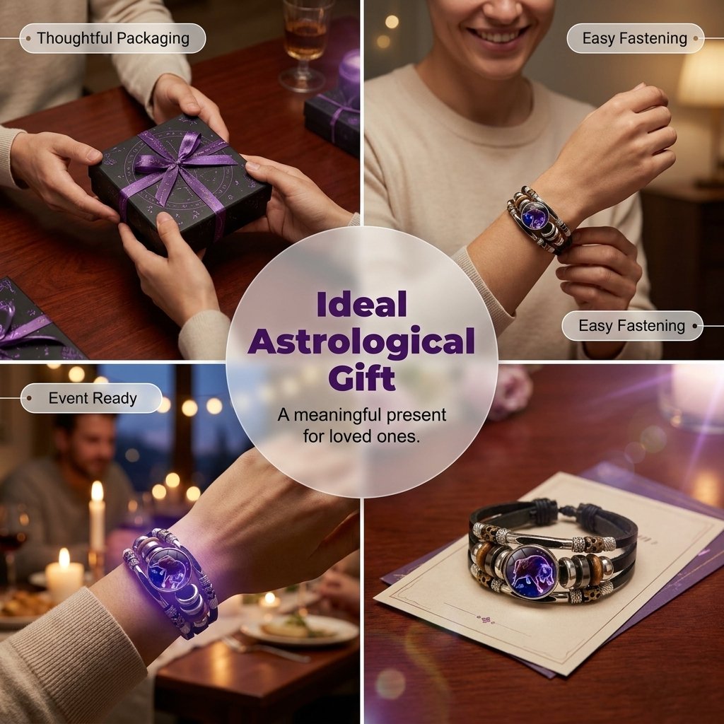 💥Buy one, get one free☪️Glow-in-the-dark zodiac sign leather wristbands for men and women