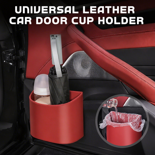 🥳BIG SALE 2026🥳💞Over 50,000 sold!🚗🧺 50% OFF! Leather cup holder for car doors – Wide opening, easy access to drinks and your phone. Secure attachment with a clip. PU leather, durable and stylish.