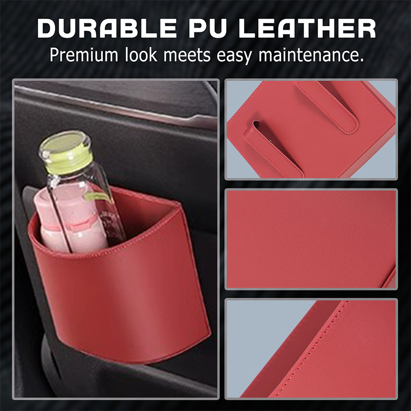 🥳BIG SALE 2026🥳💞Over 50,000 sold!🚗🧺 50% OFF! Leather cup holder for car doors – Wide opening, easy access to drinks and your phone. Secure attachment with a clip. PU leather, durable and stylish.