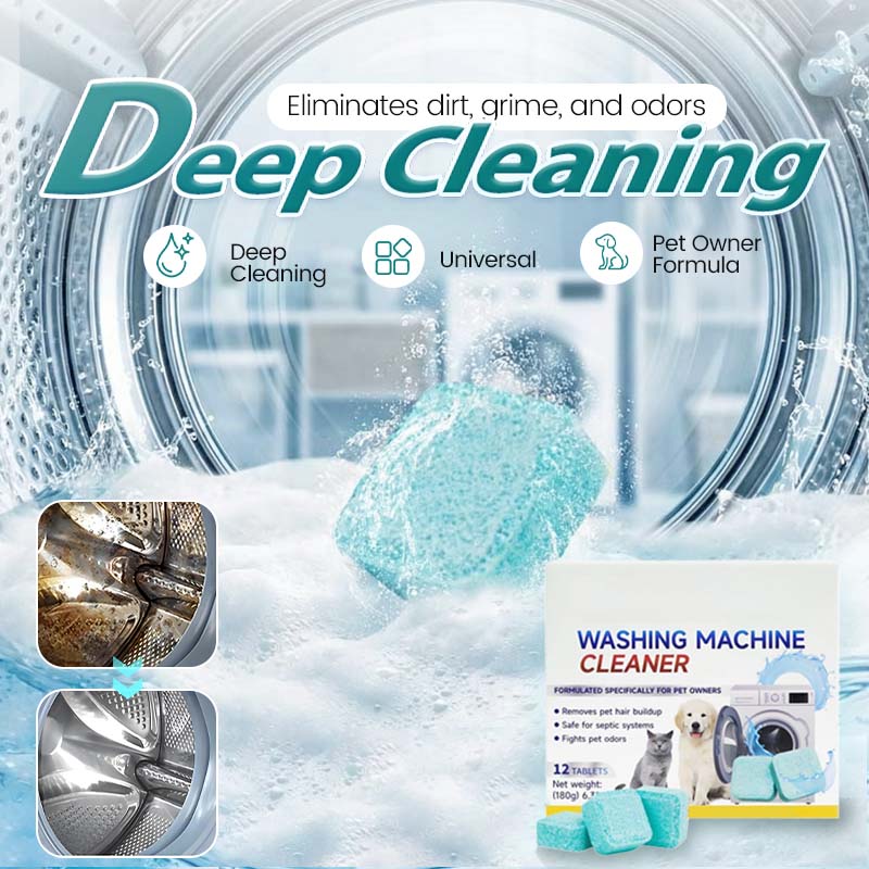 🔥Buy 2 Get 1 Free🎁Washing Machine Cleaner – 12 tablets, deep cleans inner tank & pet hair. 🧼