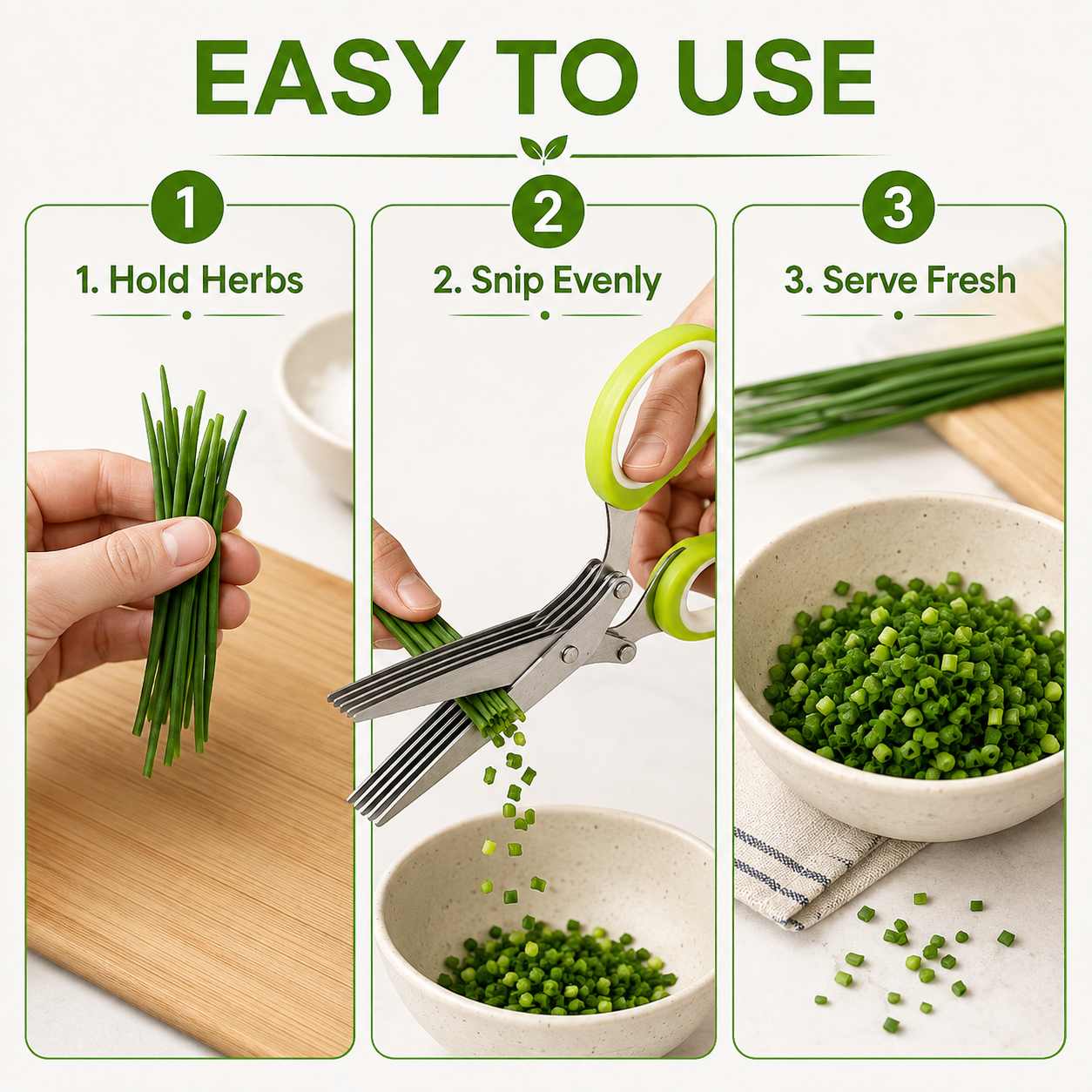 5-Blade Stainless Steel Herb Scissors with Protective Sheath