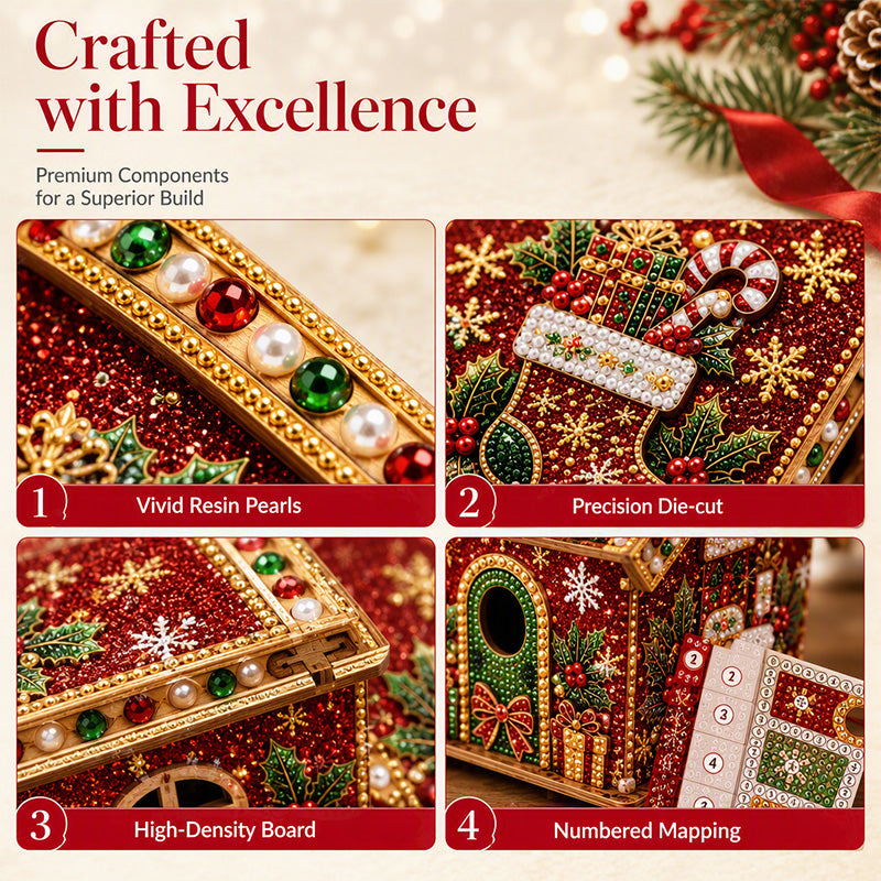 🎄 Last Day Special Price £19.99!🎅 3D Pearl Art Christmas Kit — Sparkling DIY Holiday Decor