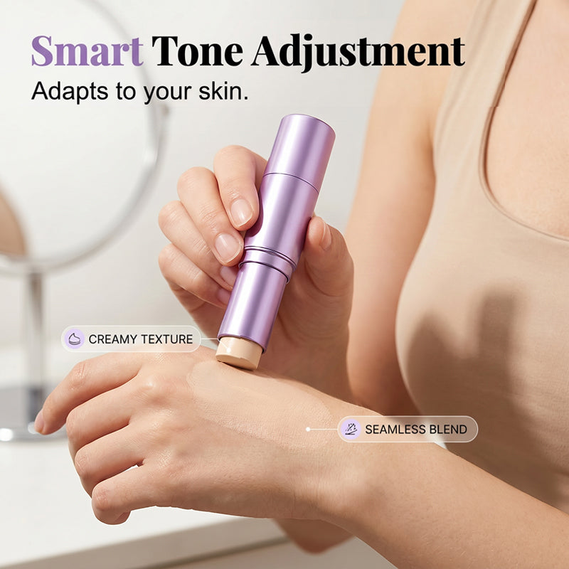 2-in-1 foundation stick that changes colour