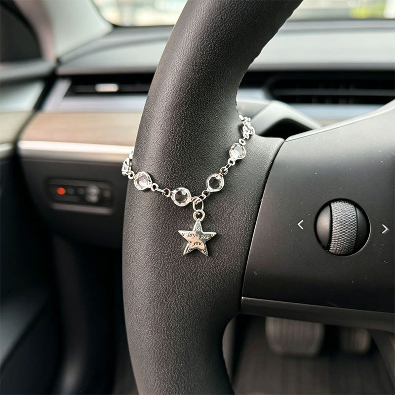 🏆 Last Day Special Price £9.99 ! 🎁Vintage Alloy Car Interior Charm – Cross & Star Pendant